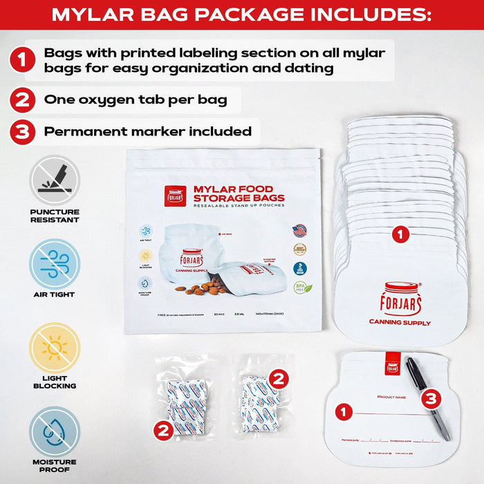 Forjars® 30 count 1 Gallon Mylar Bags