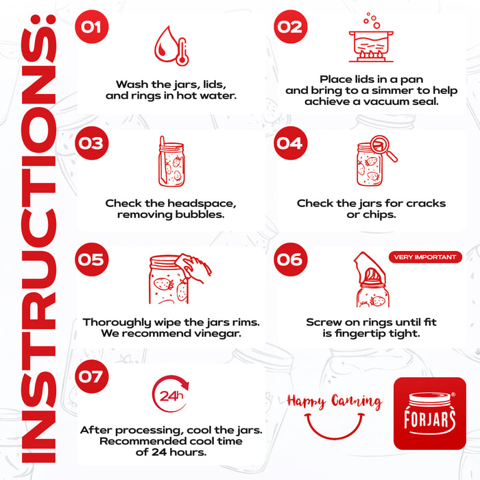 FORJARS® Premium Mason Jars – 8 oz (12-Pack) | Regular Mouth Glass Canning Jars