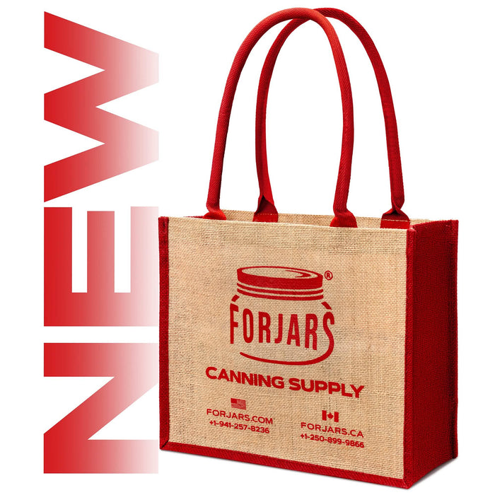 new eco-friendly canning supply bag with red handles by ForJars
