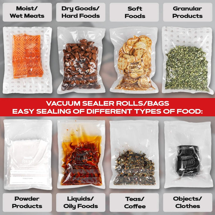 Forjars® 100 Count 6x9 Vacuum Sealer Bags - Textured on Both Sides, 7.5 Mil Thickness