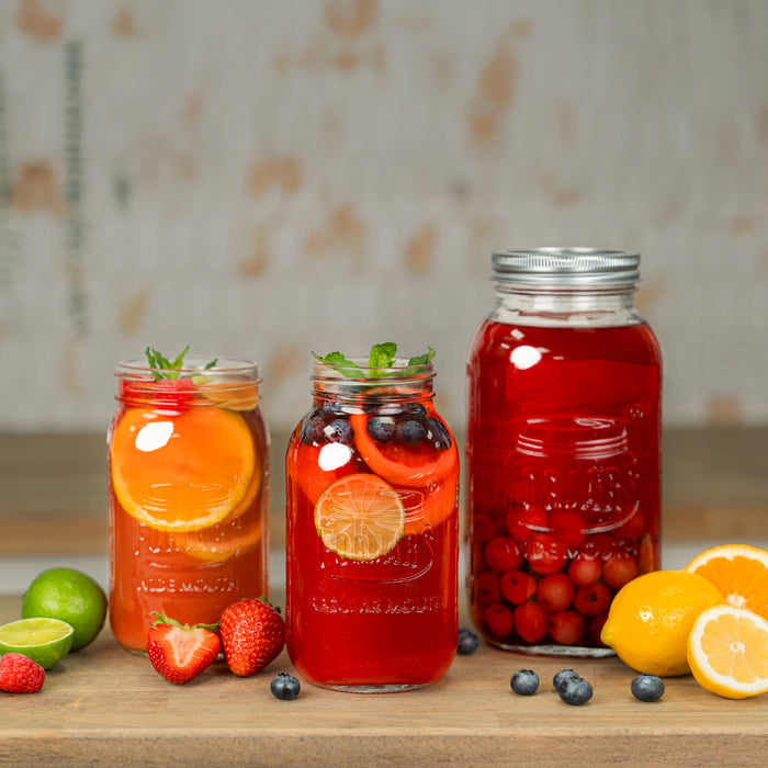 FORJARS® Premium Mason Jars – 64 oz (6-Pack) | Wide Mouth Glass Canning Jars