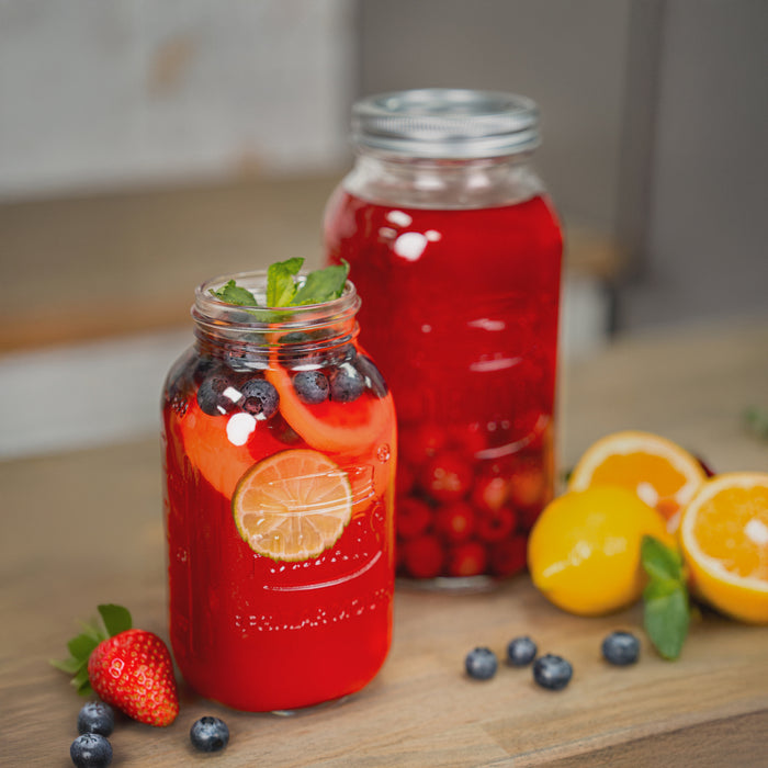 FORJARS® Premium Mason Jars – 64 oz (6-Pack) | Wide Mouth Glass Canning Jars