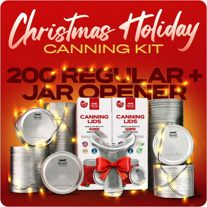 Christmas Holiday Canning Kit – 200 Lids + Jar Opener