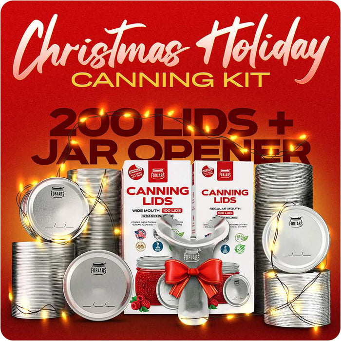 Christmas Holiday Canning Kit – 200 Lids + Jar Opener