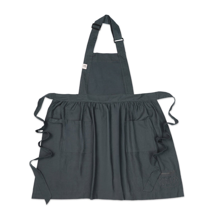 Apron — Adjustable Fit Cotton-Linen & Denim Apron with Pockets, One Size Fits Most, 5 Colors