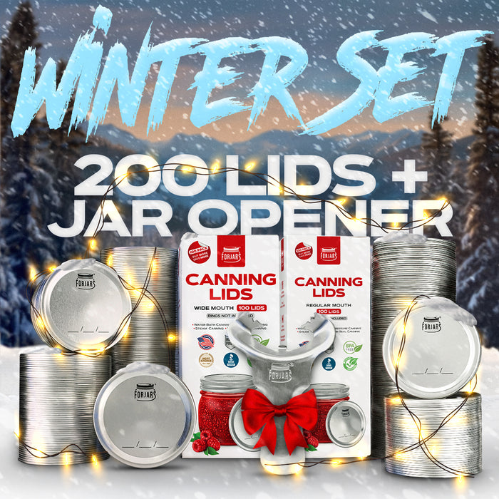 Forjars® Winter Set – 200 Lids + Jar Opener